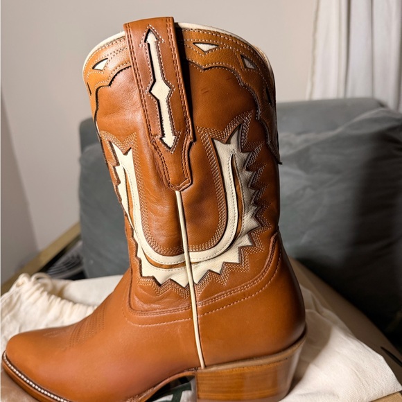 🔥🔥🔥The Jolene Tecovas Brown Western Cowboy Boots in caramel/bone🔥🔥🔥 - Picture 3 of 7